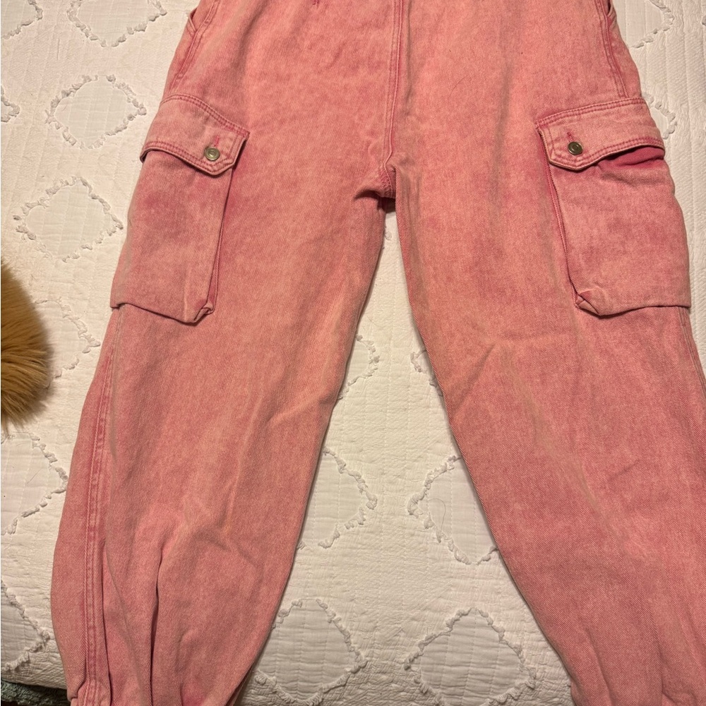 Fashion Nova Rosy Utility Denim Trousers